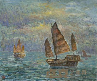 余本 1950年作 风帆 51×61cm