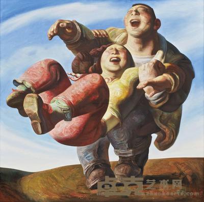 宫立龙 2004年作 欢乐情侣 180×180cm