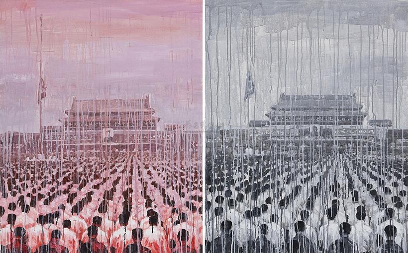 盛奇 NATIONAL FUNERAL RED AND BLACK （DIPTYCH）