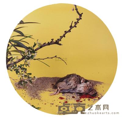 洪磊 AFTER THE SONG PAINTING BY LI ANZHONG "PAINTING OF AUTUMN CHRYSANTHEMUMS AND QUAILS" 直径49.5cm