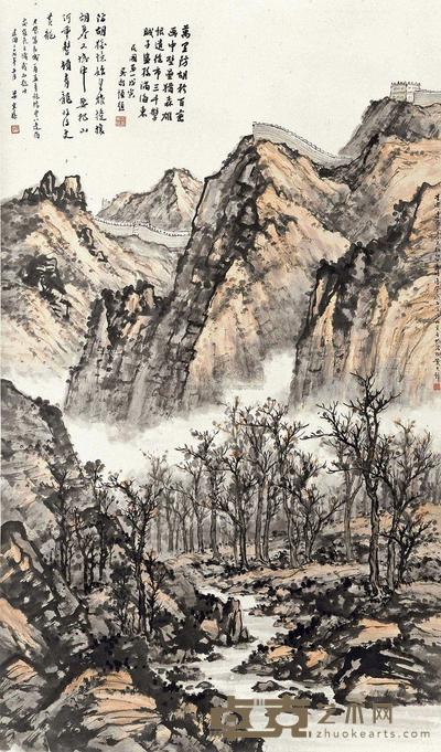 黄君璧 THE GREAT WALL framed 113×66cm