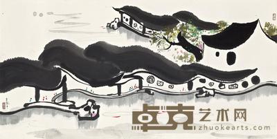 吴冠中 AMUSEMENT OF FISH framed 69×137cm