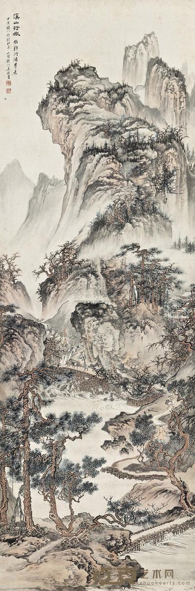 吴熙曾 LANDSCAPE AFTER GUO HEYANG hanging scroll 140×46.4cm