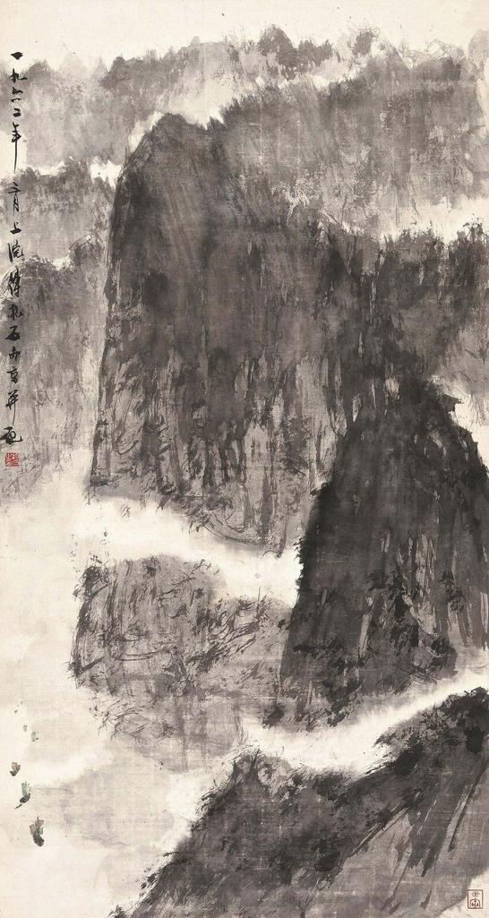 傅抱石 THE YANGTSE RIVER GORGES hanging scroll