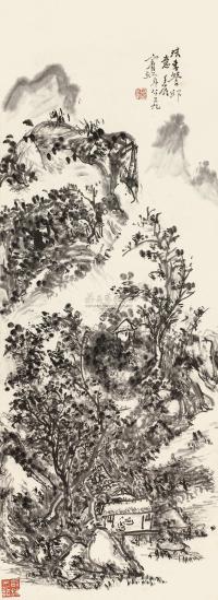 黄宾虹 1952年作 幽壑隐居图 立轴