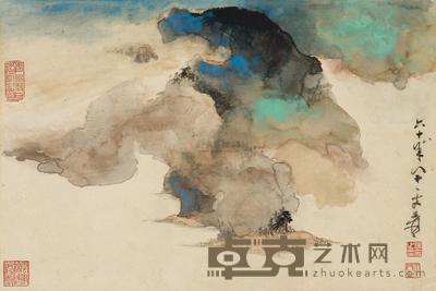 张大千 1979年作 云深不知处 镜片 40×60cm
