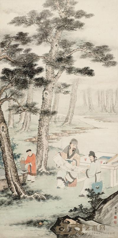 黄君璧 松荫文荟图 立轴 137×67cm