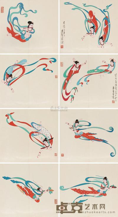 潘絜兹 1983年作 飞天册 册页 （八开） 29×33cm×8