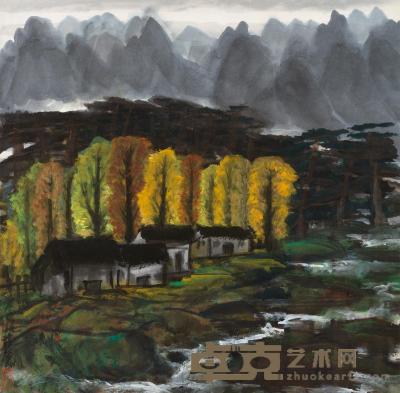 林风眠 秋暝幽意 镜片 69.5×69.5cm