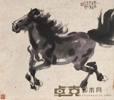 徐悲鸿 1938年作 奔马图 镜片 59×52cm