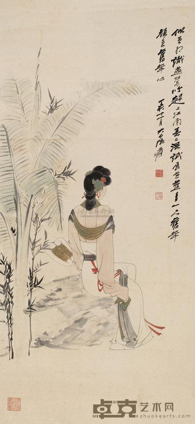 张大千 1947年作 焦影春深 立轴 114×52.5cm