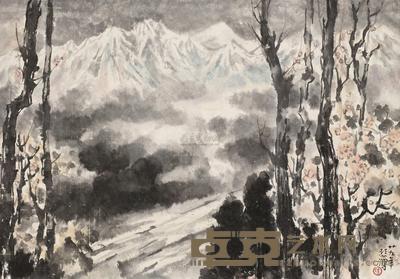 徐悲鸿 1940年作 雪山 镜片 63×44cm