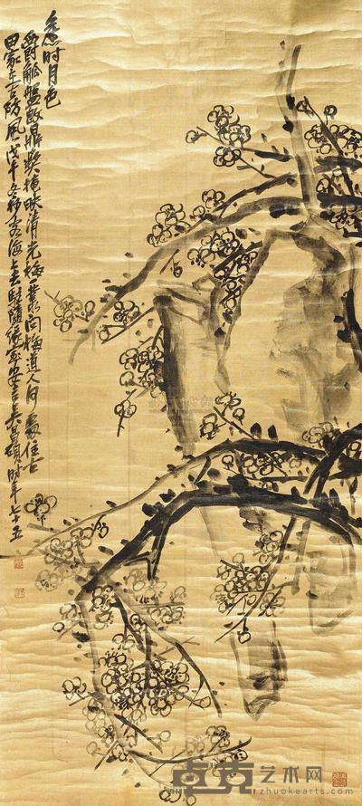吴昌硕 1918年作 旧时月色 镜片 114×65cm