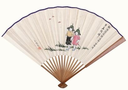 丰子恺 花鸟成扇