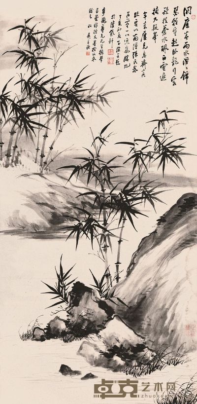 吴华源 1947年作 洞庭春雨	 屏轴 105×51cm