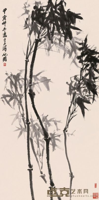 朱屺瞻 1974年作 君子风 立轴 135×67cm