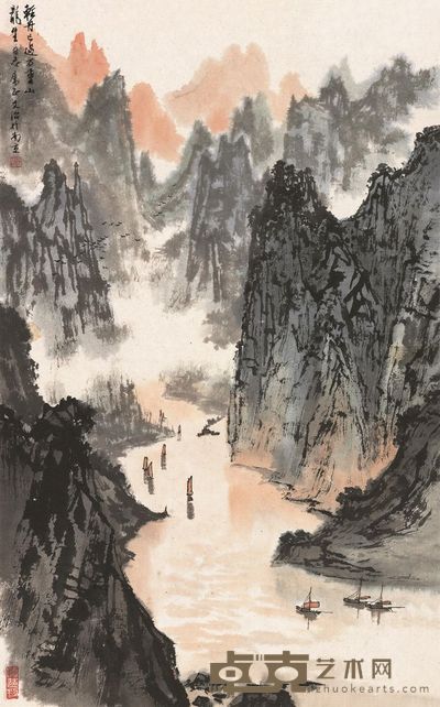 宋文治 轻舟已过万重山 镜框 67×41.5cm