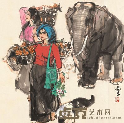 史国良 吉祥如意 镜片 69×69cm