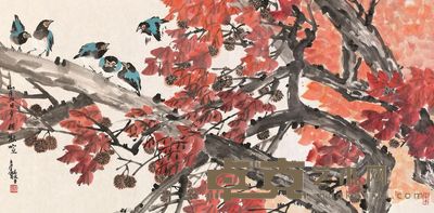 张继馨 秋色 镜心 68×138cm