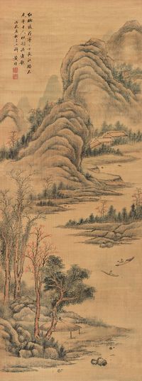 黄均 1808年作 山水 立轴