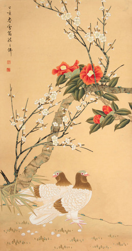 陈之佛 花鸟立轴