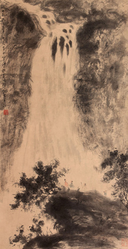 傅抱石 山水人物立轴