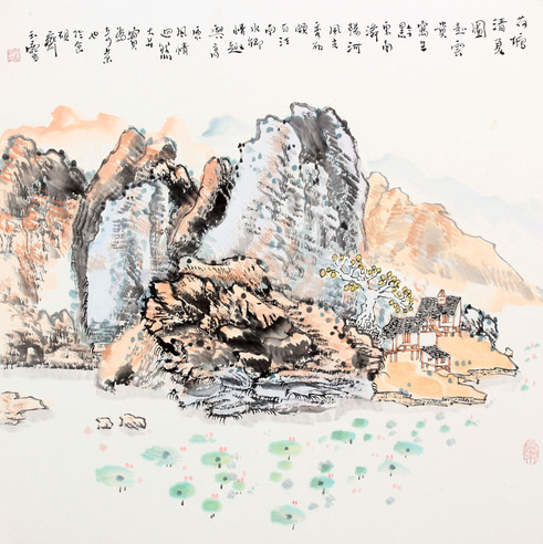 宋玉麟 荷塘清夏图镜片
