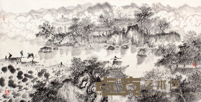 何加林 山水镜片 69×136