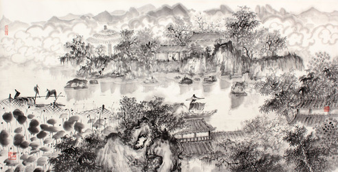 何加林 山水镜片