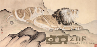 何香凝 狮镜片 64×129