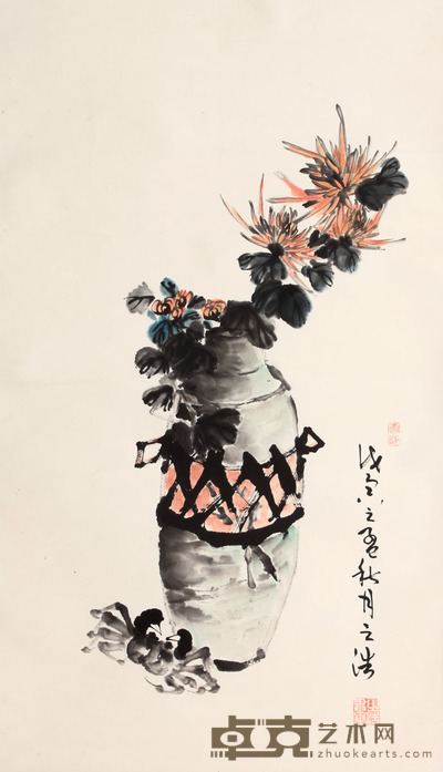 叶之浩 博古立轴 86×50