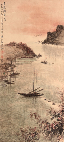 傅抱石 山水立轴