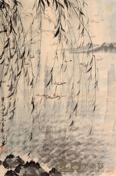 傅抱石 北戴河之景立轴 67×44