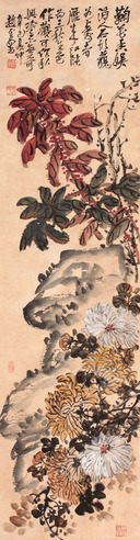 赵云壑 花卉立轴
