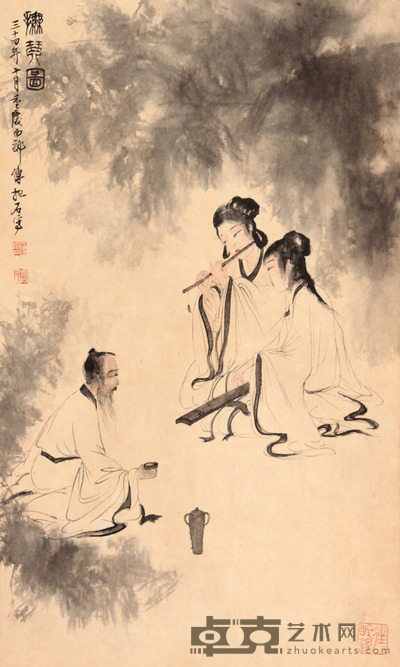 傅抱石 人物立轴 56×34