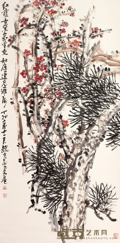 赵云壑 花卉立轴 136×68