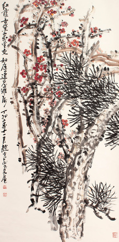 赵云壑 花卉立轴