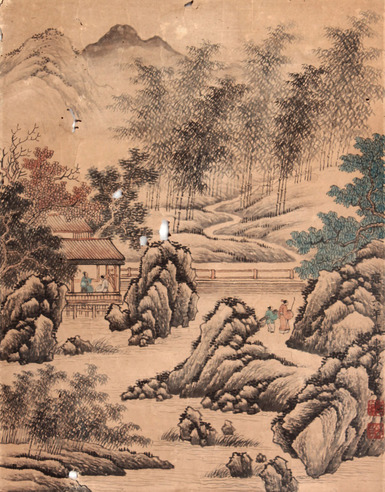 陈枚 山水立轴