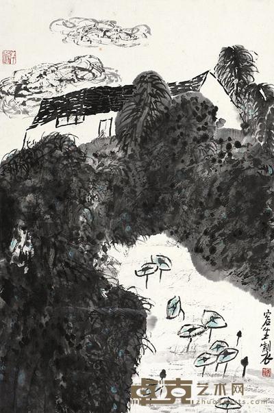 林容生 荷塘清趣 镜片 68×45.5cm