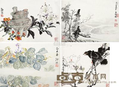 陆抑非 花鸟册页 册页 （四开） 29×40cm×4