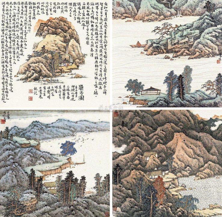 宋玉麟 四季山水 镜心