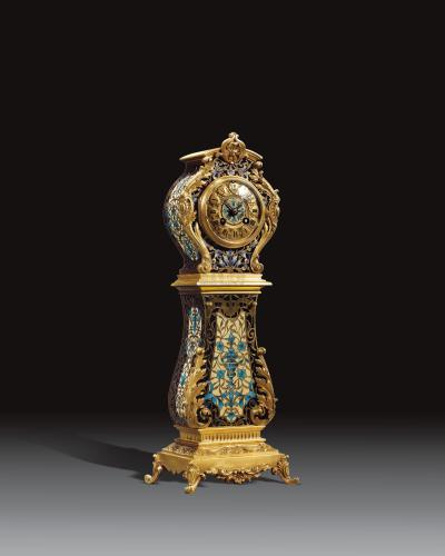 19世纪 法国 铜鎏金珐琅钟
