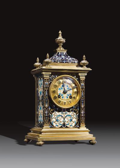 19世纪 法国 铜珐琅小壁炉钟