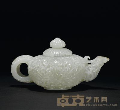 缠枝莲花纹玉壶 高6.5cm