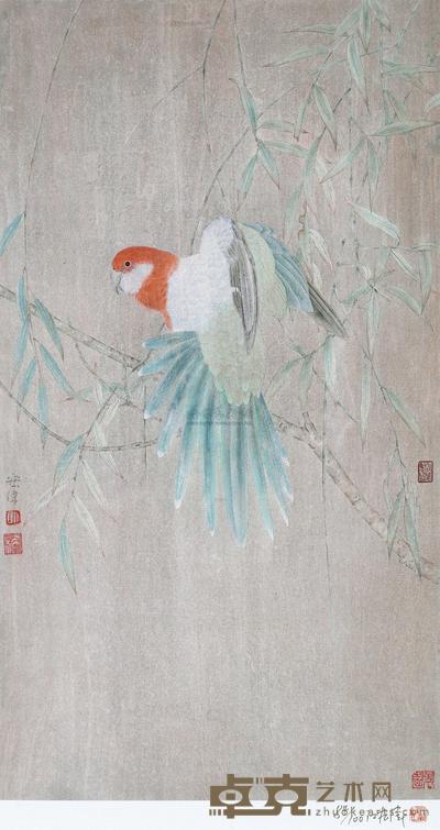 江宏伟 鹦语 68×37cm