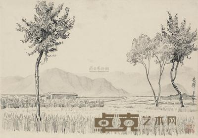 李桦 1956年作 春田 27×39cm