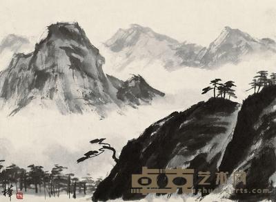 李桦 20世纪50年代作 黄山风景 29×39.2cm