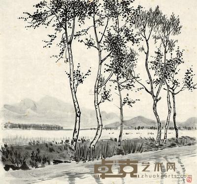 李桦 1958年作 涟漪无声 32×34cm