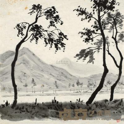 李桦 1958年作 树间 34×35cm