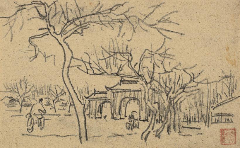 李桦 1948年作 老北京风情